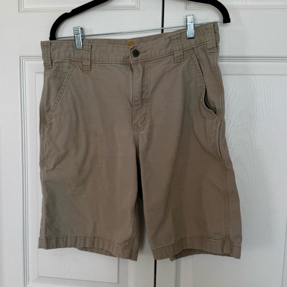 Carhartt Men's Tan Flat-Front Work Cargo Shorts